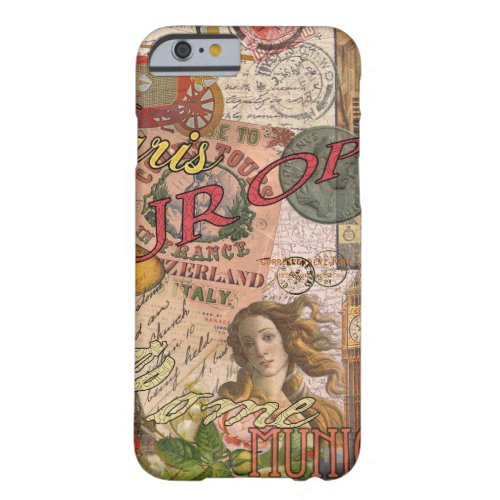 Europe Travel Vintage European Paris France Art Barely There iPhone 6 Case