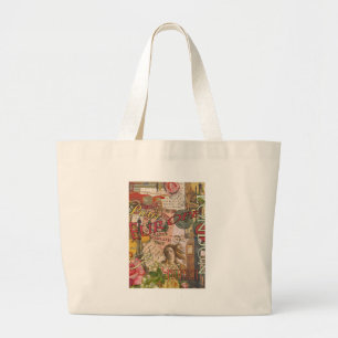 Europe Travel Vintage European Paris France Art Large Tote Bag