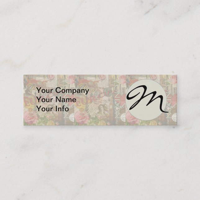 Europe Travel Vintage European Paris France Art Mini Business Card (Front)