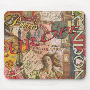 Europe Travel Vintage European Paris France Art Mouse Pad