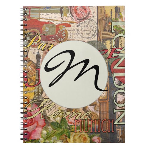 Europe Travel Vintage European Paris France Art Notebook