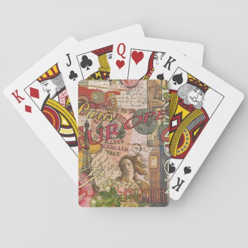 Europe Travel Vintage European Paris France Art Playing Cards