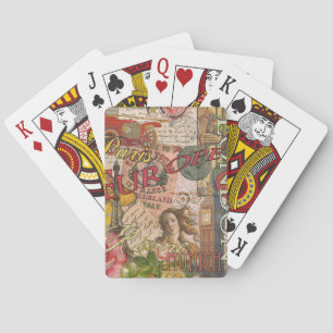 Europe Travel Vintage European Paris France Art Poker Cards