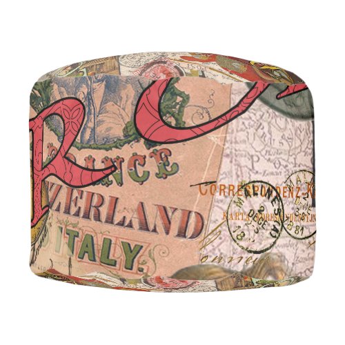 Europe Travel Vintage European Paris France Art Pouf