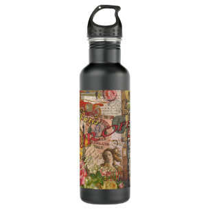 Europe Travel Vintage European Paris France Art Stainless Steel Water Bottle