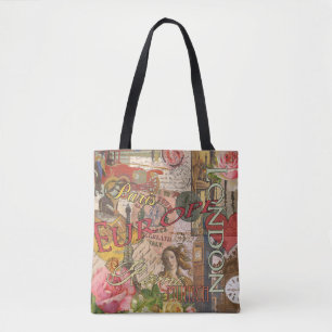 Europe Travel Vintage European Paris France Art Tote Bag