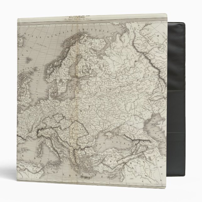 Europe uncolored map 3 ring binder (Front/Inside)