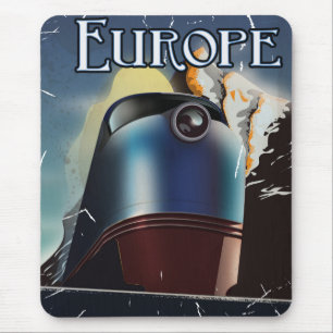 Europe Vacation travel poster Mouse Pad