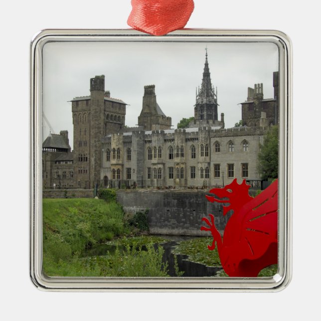 Europe, Wales, Cardiff. Cardiff Castle. Welsh 2 Metal Ornament (Front)