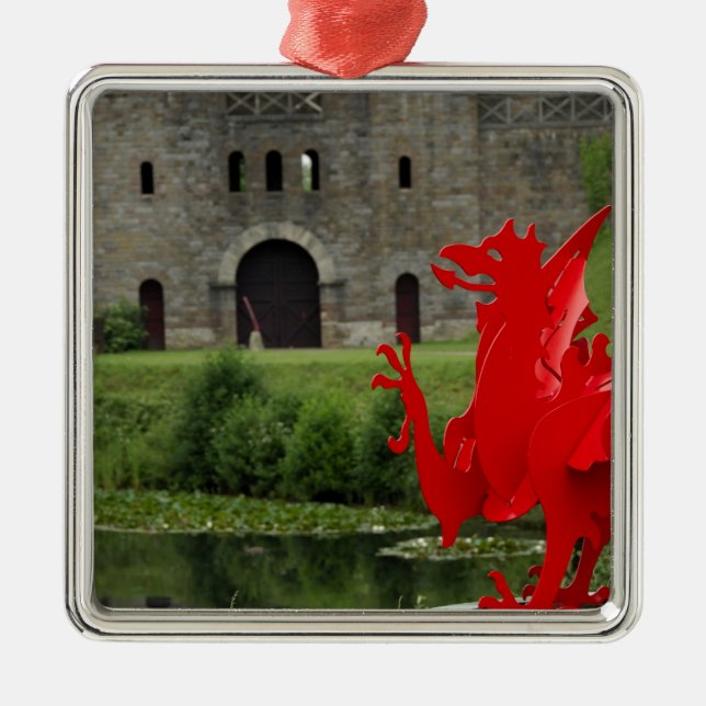 Europe, Wales, Cardiff. Cardiff Castle. Welsh Metal Ornament (Front)