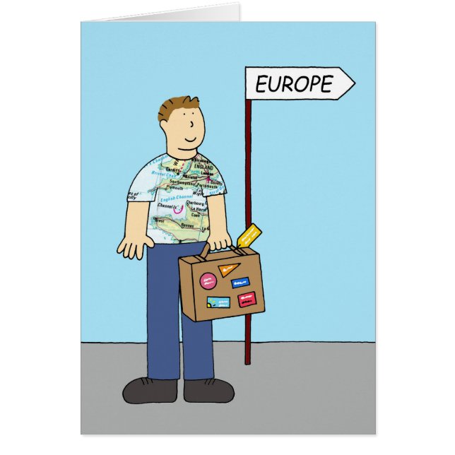 European Adventure Bon Voyage for Him Cards (Front)
