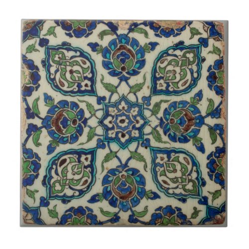 European Artesian Craftmanship Blue Green Ceramic Tile