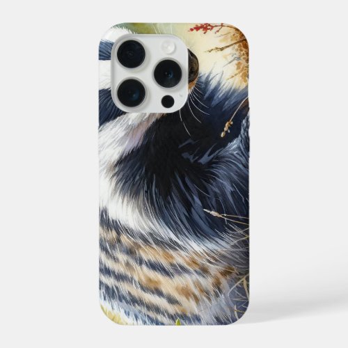 European Badger in the Forest REF47 _ Watercolor iPhone 15 Pro Case