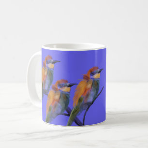 European Bee-Eaters on blue Coffee Mug