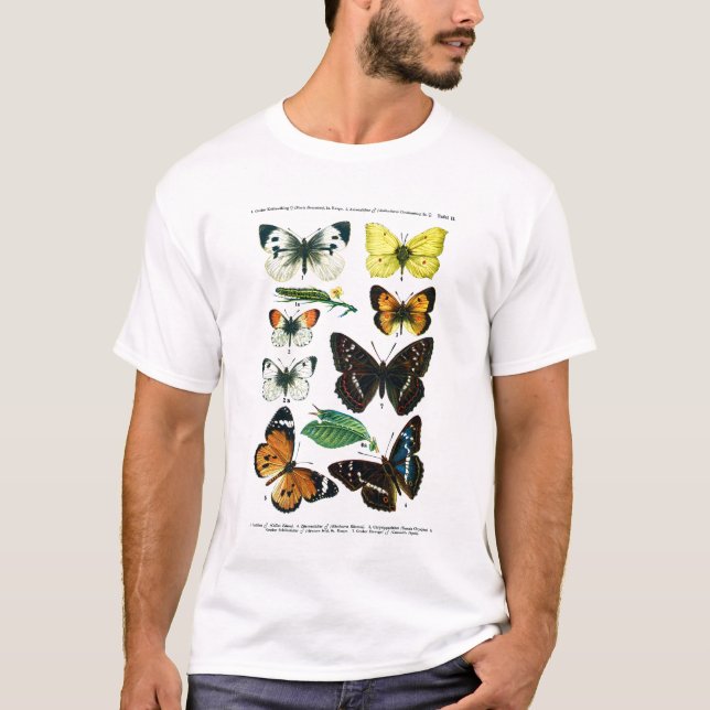European Butterflies Plate II T-Shirt (Front)