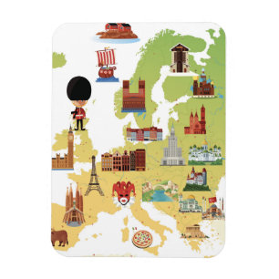 European Cartoon Map Magnet