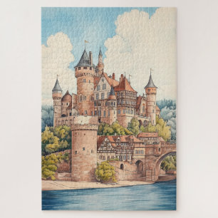 European Castle Town Jigsaw Puzzle