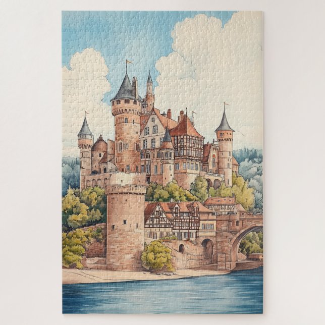 European Castle Town Jigsaw Puzzle (Vertical)