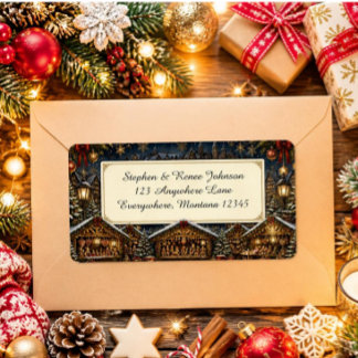 European Christmas Market Winter Label