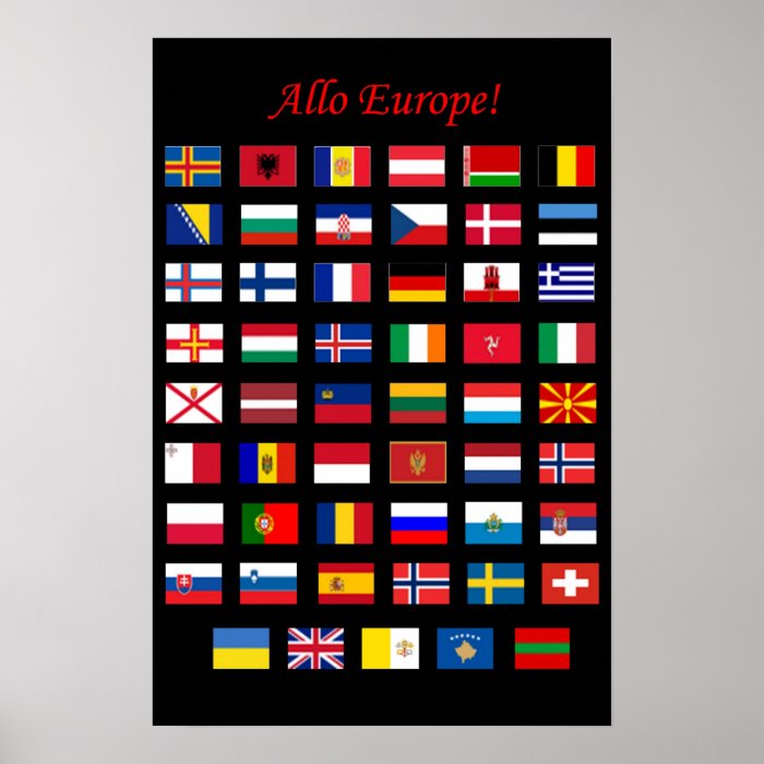 European Countries Flags poster