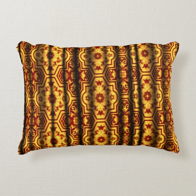 European court Baroque Geometric Floral Scoll Accent Pillow (Front)