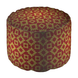 European court Baroque style floral pattern Pouf