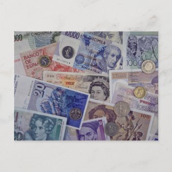 European Currency Postcard by inspirelove at Zazzle