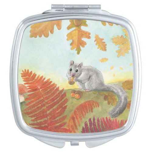 European Fat Dormouse Glis glis in Nature  Compact Mirror