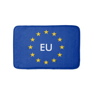 European flag bath mat Monogram bathroom rug