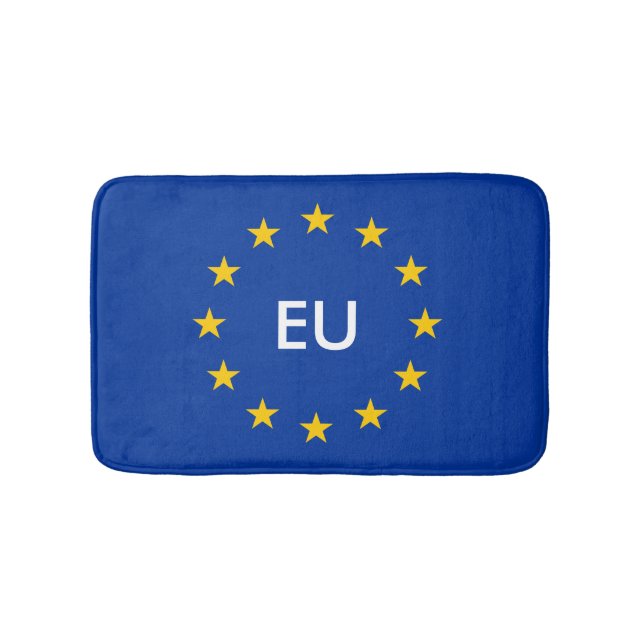European flag bath mat | Monogram bathroom rug (Front)