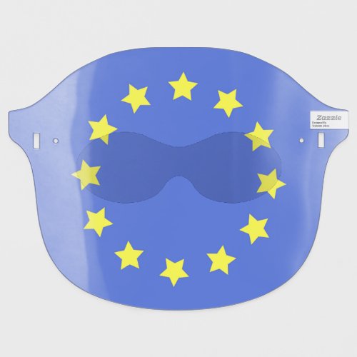 European flag stars on blue face shield