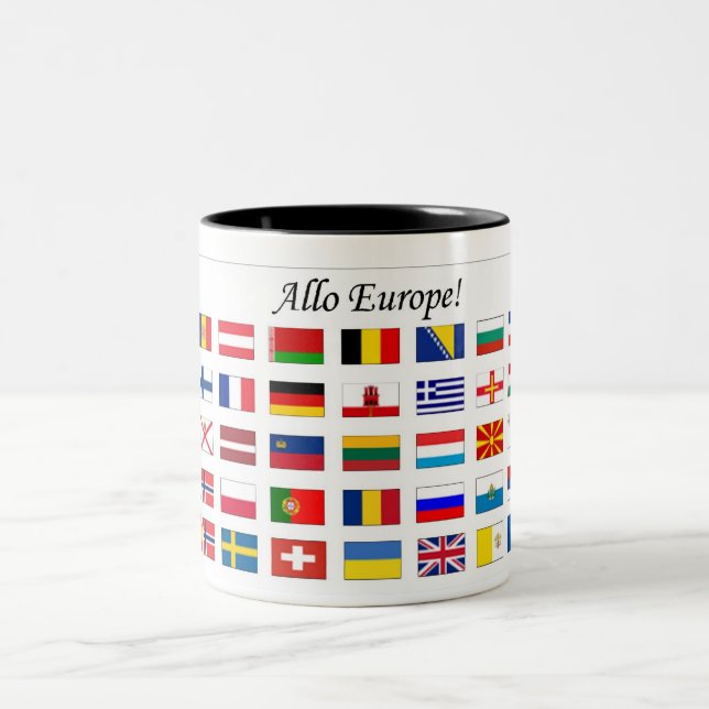 European Flags Two-Tone Coffee Mug (Center)