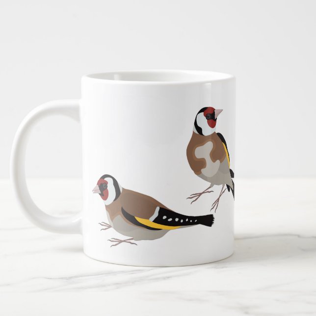 European Goldfinch Giant Coffee Mug (Left)