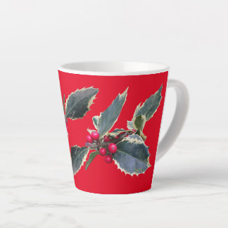 European Holly Cust. Red Latte Mug