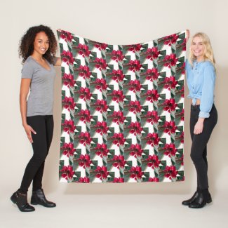 European Holly Pattern Christmas Blanket