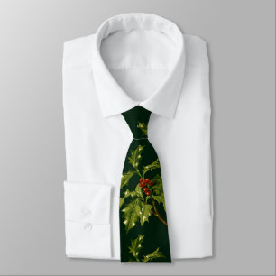 European-Holly With Red-Colored Drupes Botanical-S Neck Tie