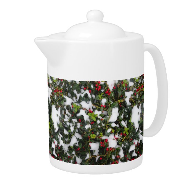 European Holly with Snow Teapot (Right)