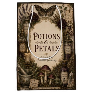 European-Inspired Halloween , Ivy and Antique Gold Medium Gift Bag