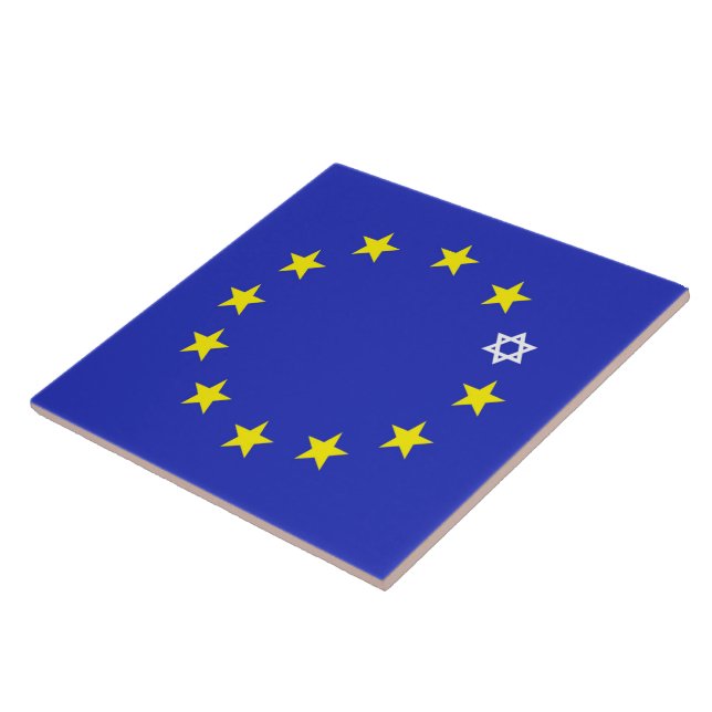 European Jewish Parliament Flag Ceramic Tile (Side)