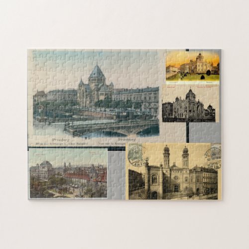 European Jewish Synagogues on Antique Postcards Jigsaw Puzzle