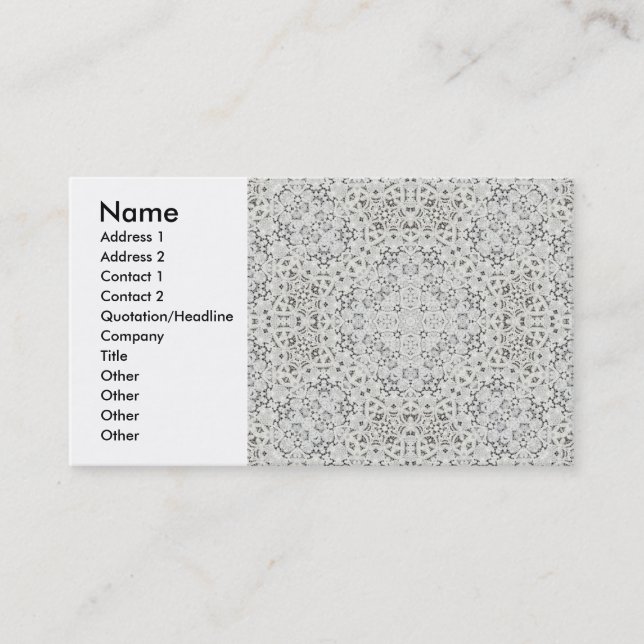 European Lace Profile Card (Front)