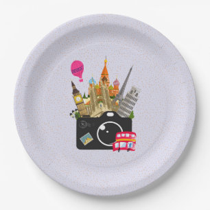 European Landmarks with a Camera Paper Plates