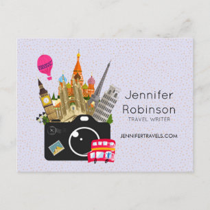 European Landmarks with a Camera Postcard