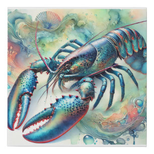 European lobster 031024AREF142 - Watercolor Faux Canvas Print