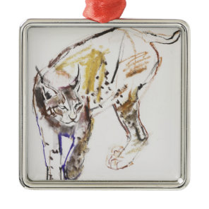 European Lynx Metal Ornament