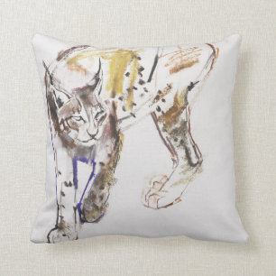 European Lynx Throw Pillow