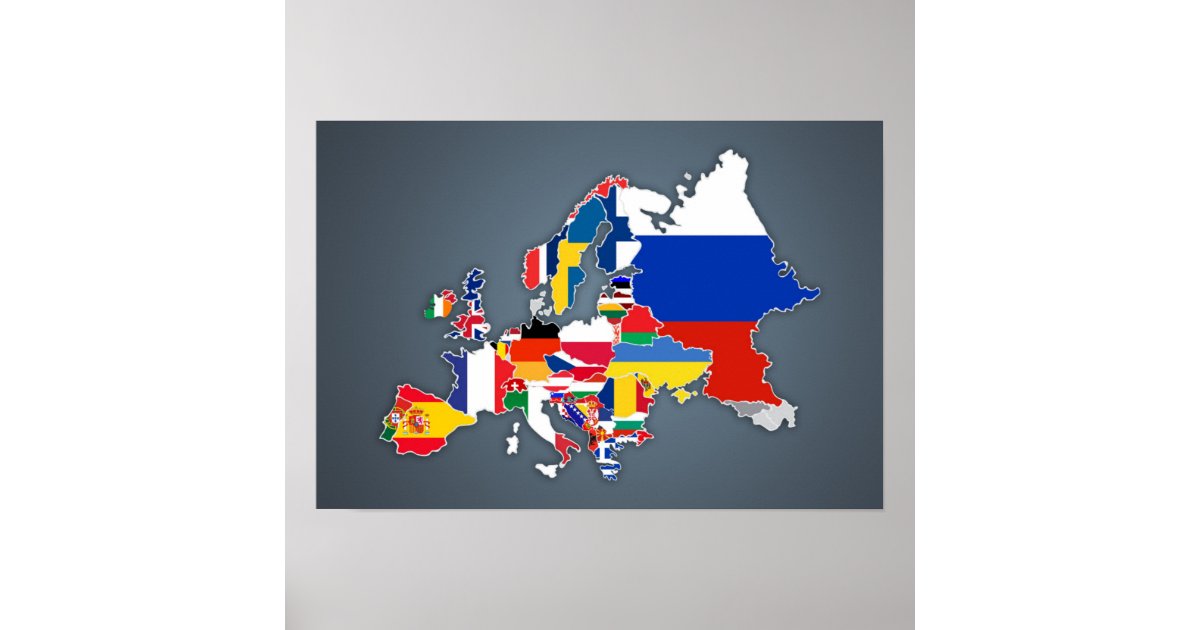 European Map | Country Flags Poster | Zazzle