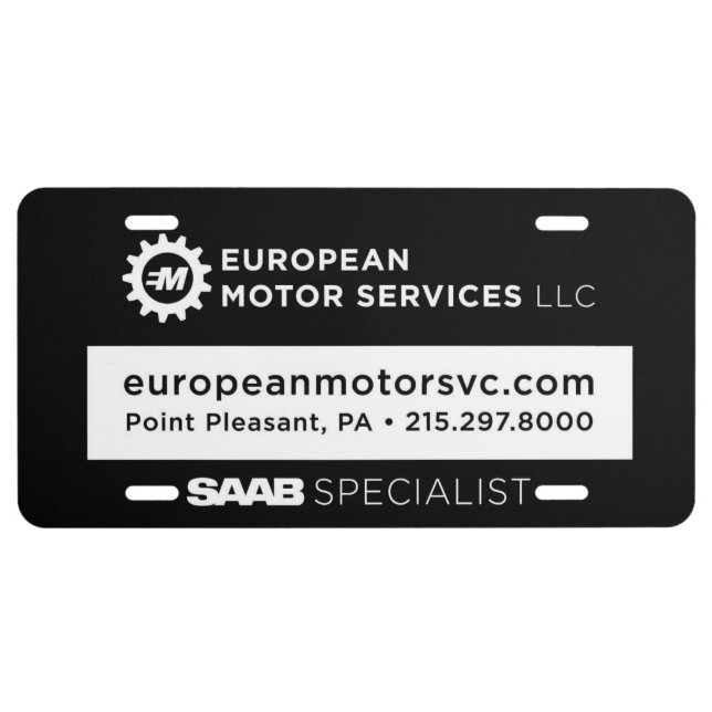 European Motor Services, LLC Front Vanity Plate (Front)