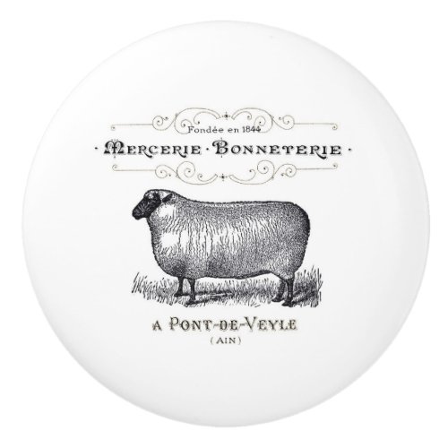 European Old World Ceramic Knob and Pull _ Sheep