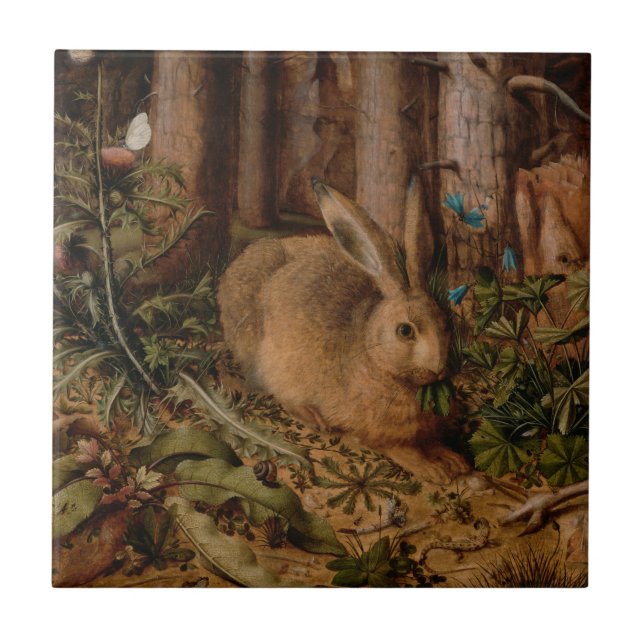 European Painting Rabbit Year 2023 Ceramic Tile (Front)